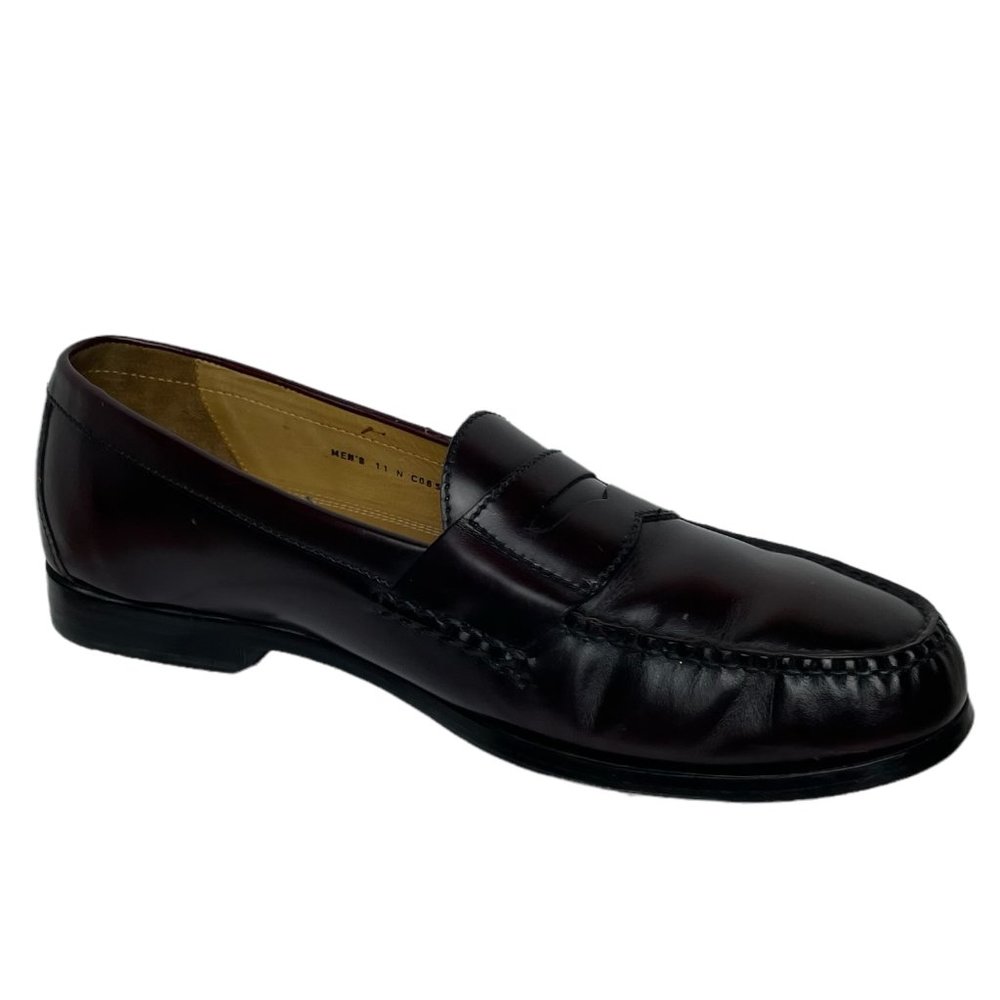 Cole Haan Nike Air Men's Burgundy Patent Leather Loafers Slip On Dress Shoes